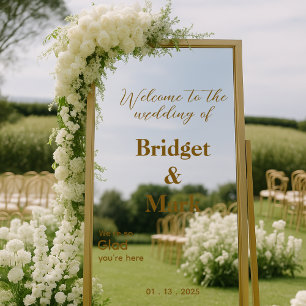 Welcome Wedding Mirror Decal Selfie Handwritten