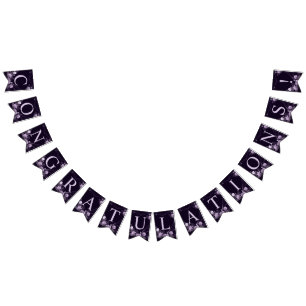 Welcome Wedding Party Purple Floral Violet Frame Bunting Flags