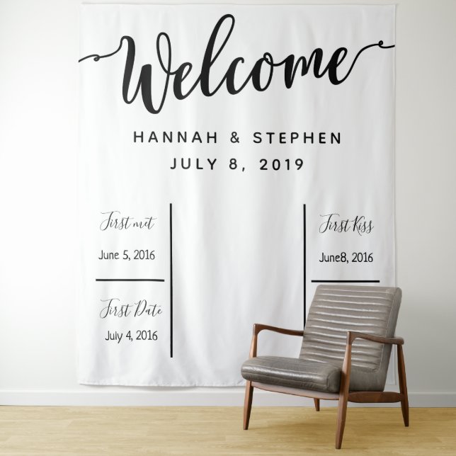 Welcome Wedding Photo Booth backdrop banner (In Situ)