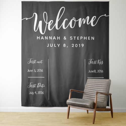 Welcome Wedding Photo Booth backdrop banner