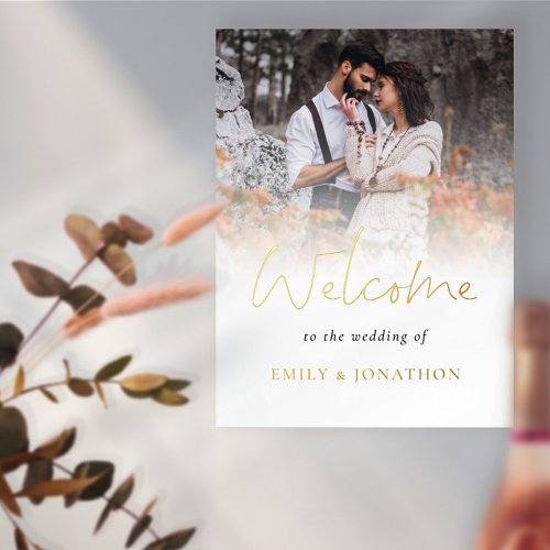 Welcome Wedding Photo Overlay Script Luxury Real Foil Prints