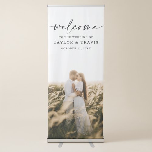 Welcome Wedding Photo Retractable Banner Gradient