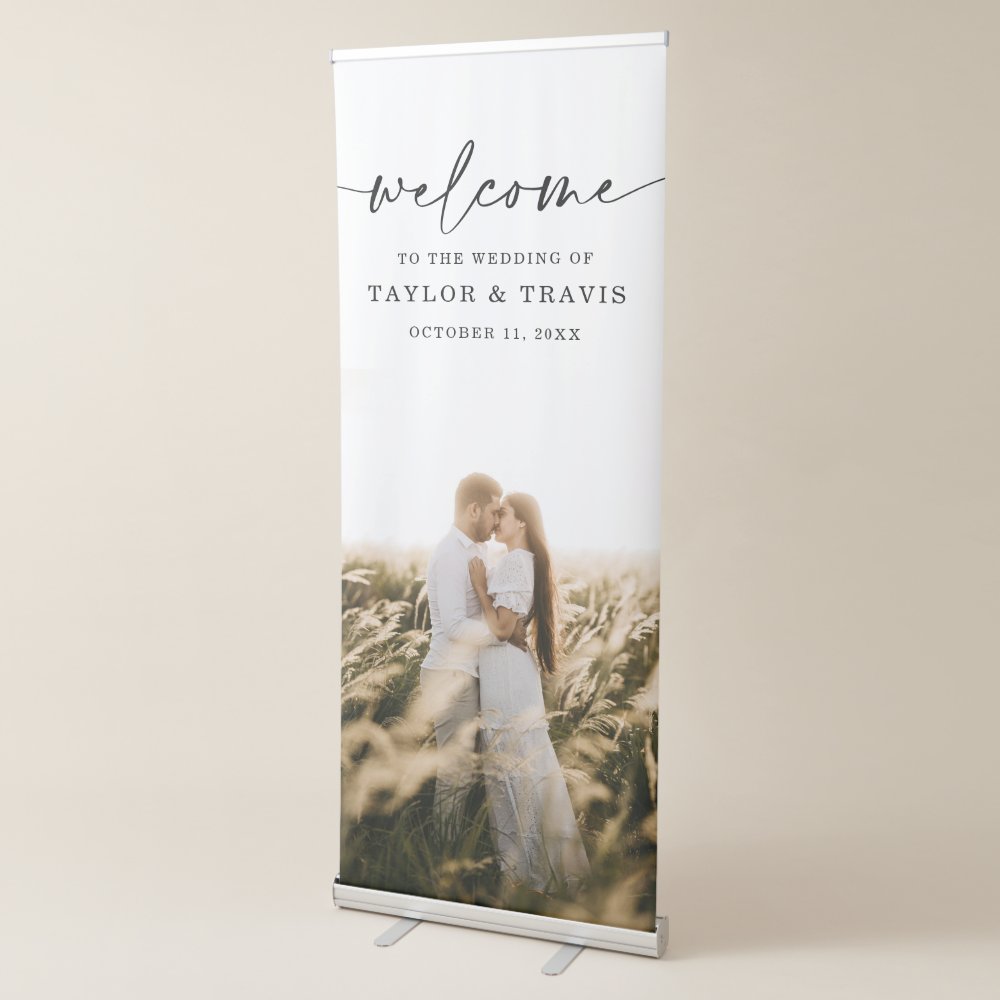 Disover Welcome Wedding Photo Retractable Banner Template