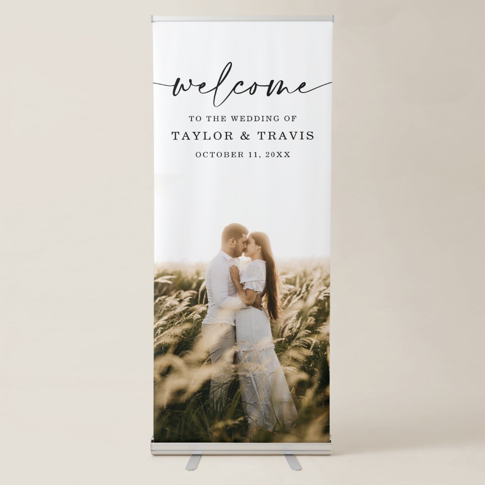 Disover Welcome Wedding Photo Retractable Banner Template