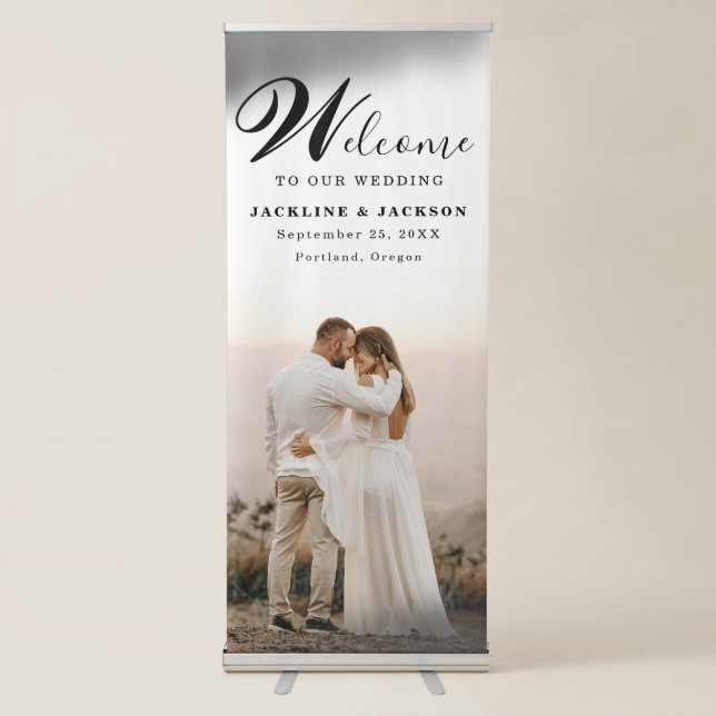 Welcome Wedding Photo Retractable Banner Template (Front)