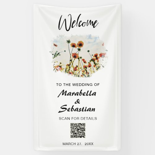  WELCOME Wedding Poppy Floral AR9 Banner