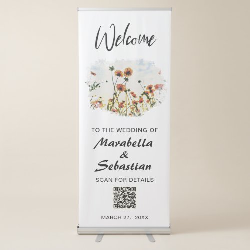  WELCOME Wedding Poppy Floral AR9 Retractable Banner