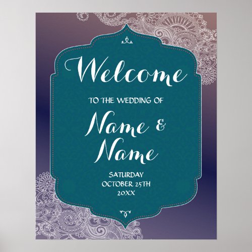 Welcome Wedding Poster Arabian Nights Henna Poster