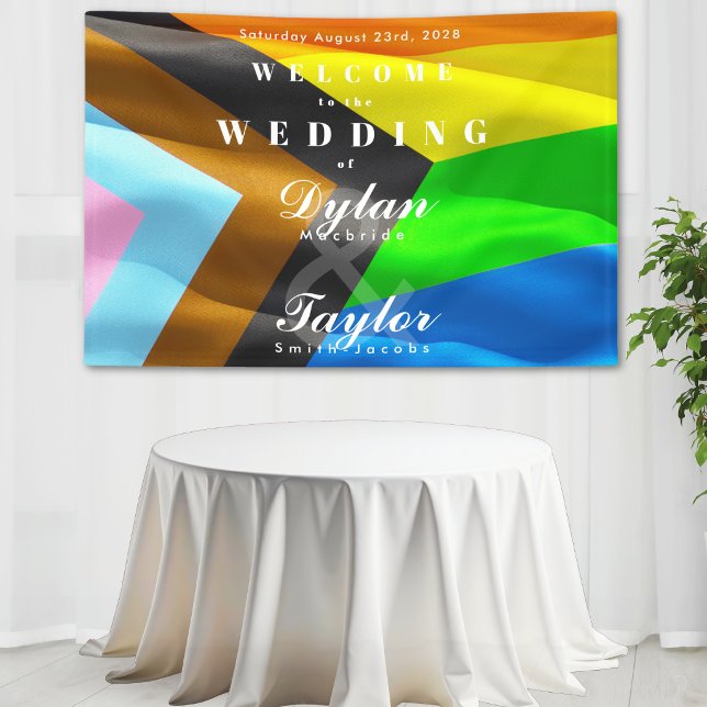 Welcome Wedding Pride Flag Typography Banner (Creator Uploaded)