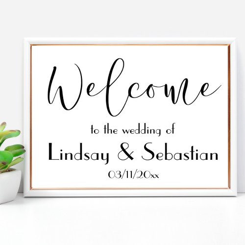 Welcome wedding sign 8x10 poster