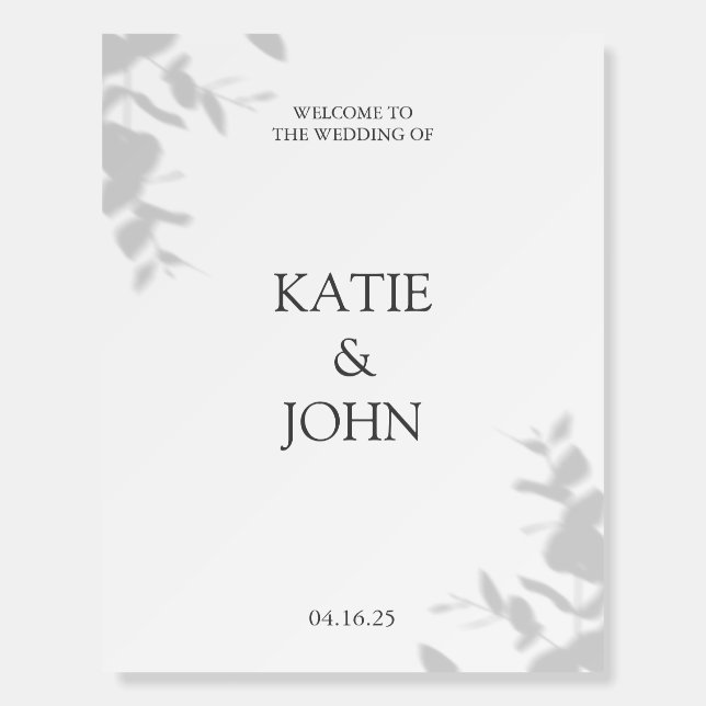 Welcome Wedding Sign-Foam Core Board  (Front)