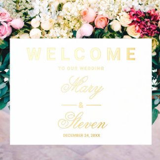 Welcome Wedding sign Gold