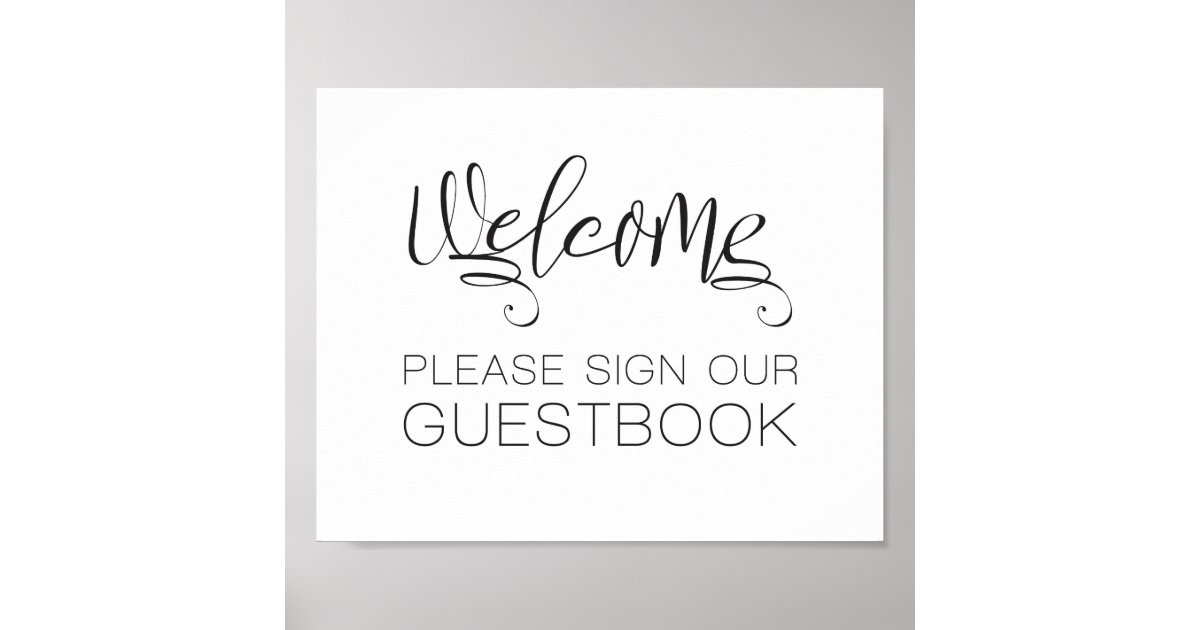 Welcome Wedding Sign Our Guest Book | Zazzle