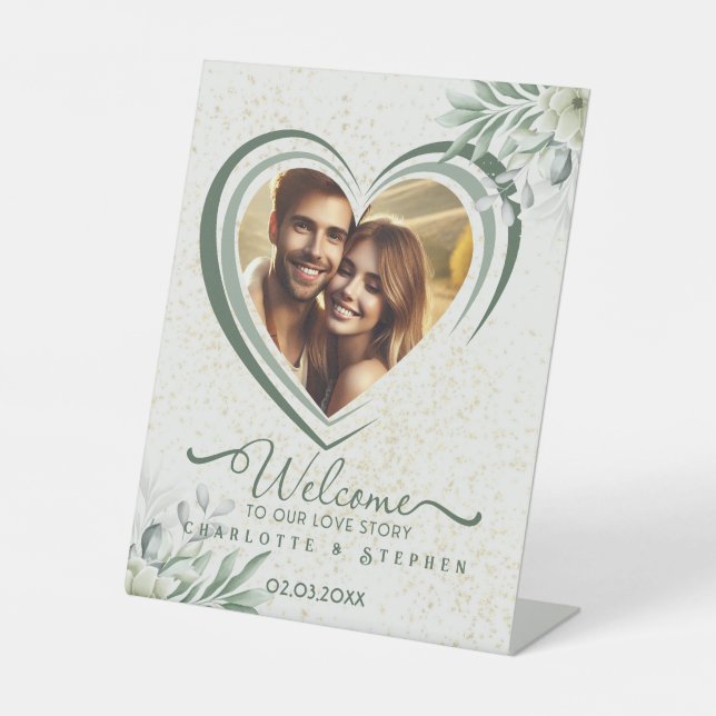 Welcome Wedding Sign Our Love Personalized Photo  (Front)