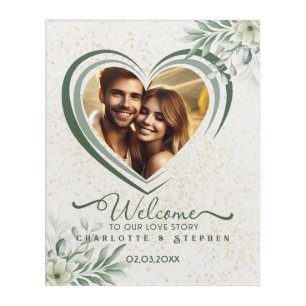 Welcome Wedding Sign Our Love Personalized Photo Acrylic Print