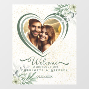 Welcome Wedding Sign Our Love Personalized Photo  Floor Decals