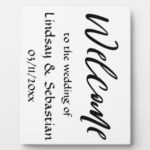 Welcome wedding sign Tabletop Plaque with Easel