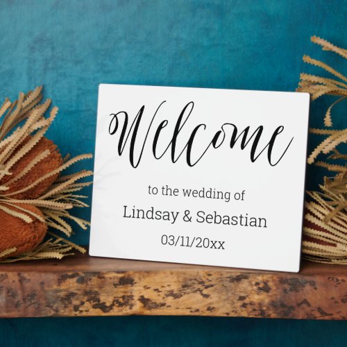 Welcome wedding sign Tabletop Plaque with Easel