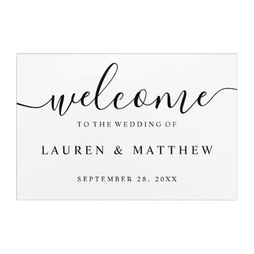 Welcome Wedding Sign White Black Acrylic Print