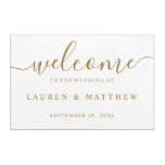 Welcome Wedding Sign White Gold Acrylic Print at Zazzle