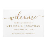Welcome Wedding Sign White Gold Acrylic Print at Zazzle