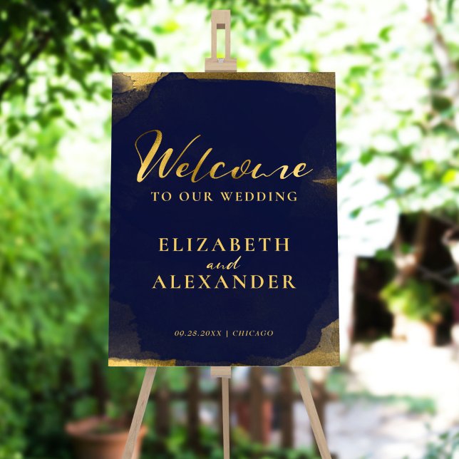 Welcome Wedding Signs | Watercolor Abstract Gilded (Creator Uploaded)