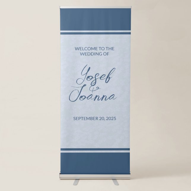 Welcome Wedding Vertical Retractable Banner (Front)