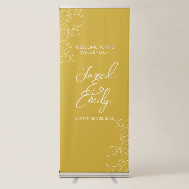 Welcome Wedding Vertical Retractable Banner (Front)