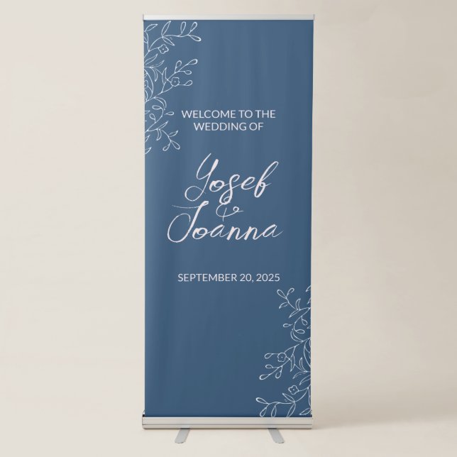Welcome Wedding Vertical Retractable Banner (Front)
