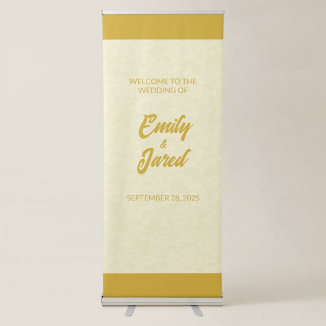 Welcome Wedding Vertical Retractable Banner (Front)