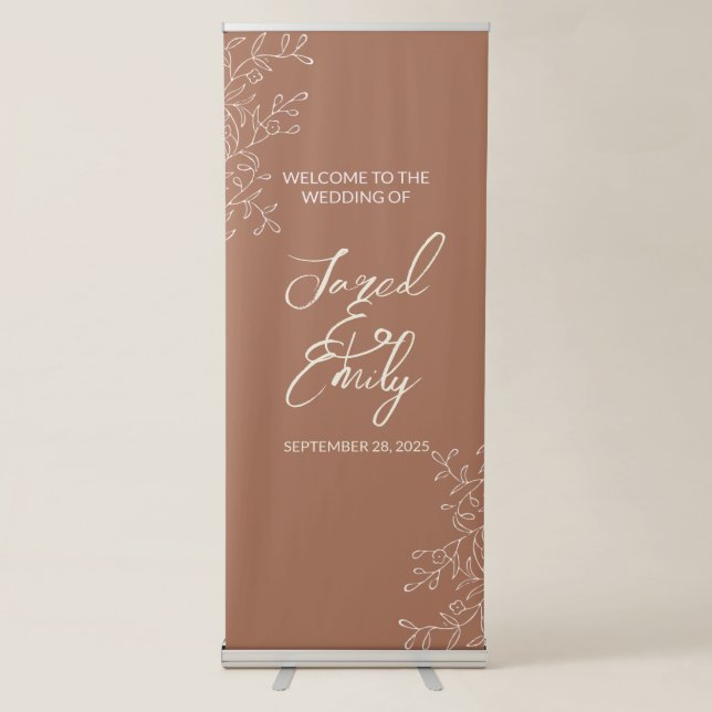 Welcome Wedding Vertical Retractable Banner (Front)