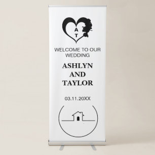 Welcome Wedding With Vertical Retractable Banner