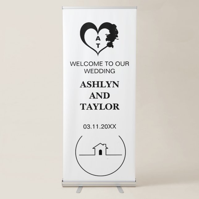 Welcome Wedding With Vertical Retractable Banner (Front)