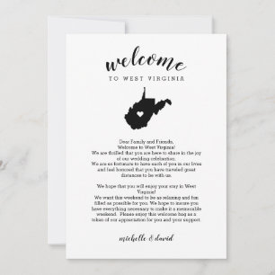 Welcome West Virginia Wedding Letter & Itinerary