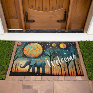 Welcome Whimsical Elephant Doormat