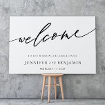Welcome | White Black Calligraphy Simple Wedding Poster at Zazzle