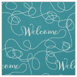 WELCOME white seamless pattern with LINES Fabric