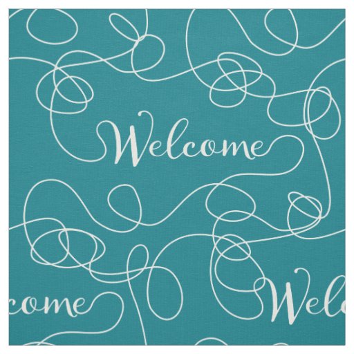 WELCOME white seamless pattern with LINES Fabric