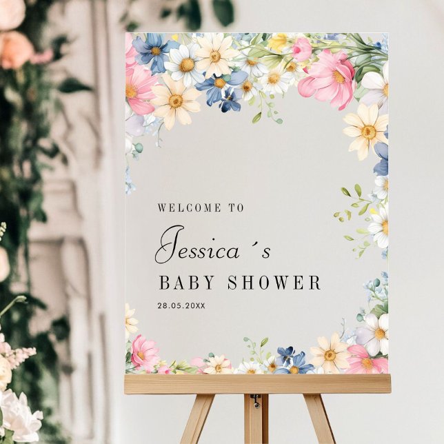 Welcome! Wildflower, Baby Shower Acrylic Sign (Creator Uploaded)