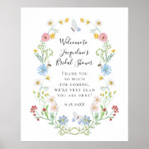 Welcome Wildflower Watercolor Floral Baby Shower Poster