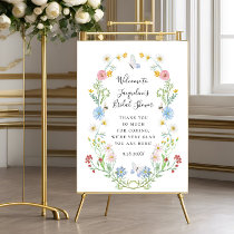 Welcome Wildflower Watercolor Floral Baby Shower Poster