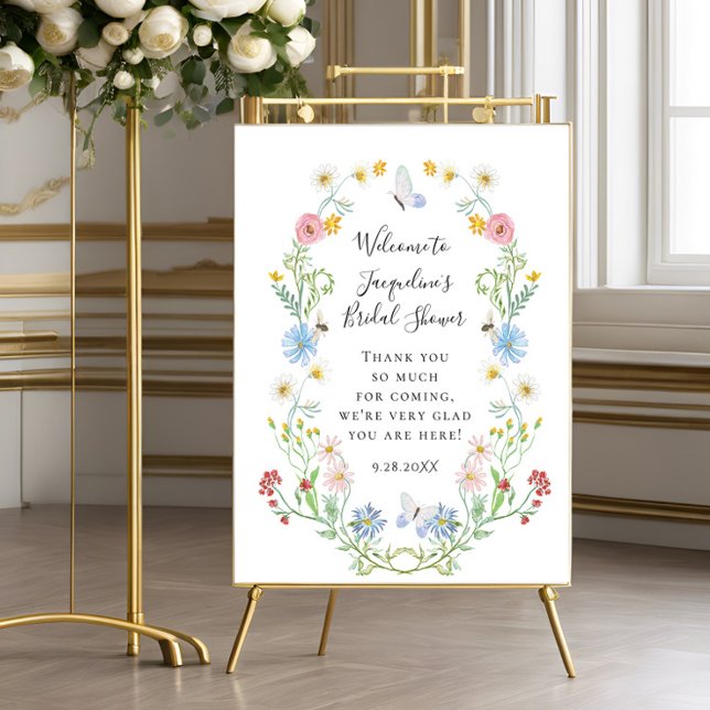 Welcome Wildflower Watercolor Floral Baby Shower Poster (Creator Uploaded)