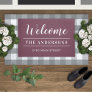 Welcome Wine Red Personalized Family Name Doormat