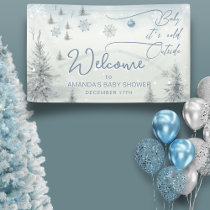 Welcome Winter  Its Cold Outside Boy Baby Shower Banner