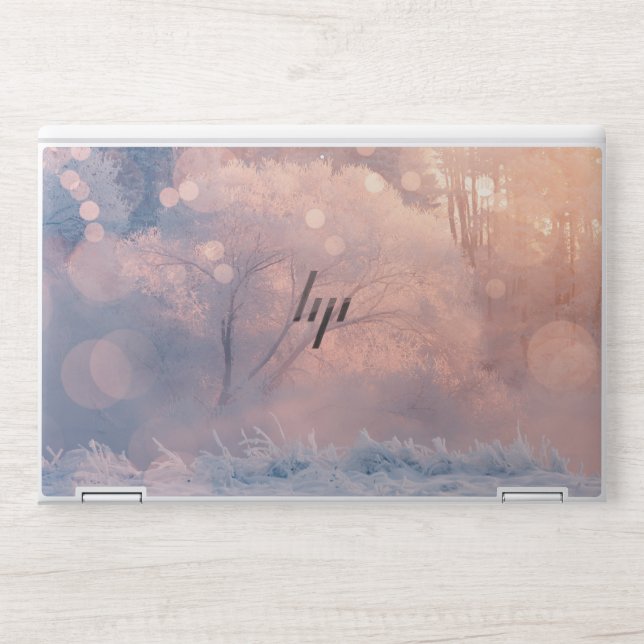 Welcome Winter Season Simple Modern Photo White  HP Laptop Skin (Front)