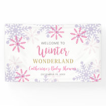 Welcome Winter Wonderland Baby Shower Snowflakes Banner