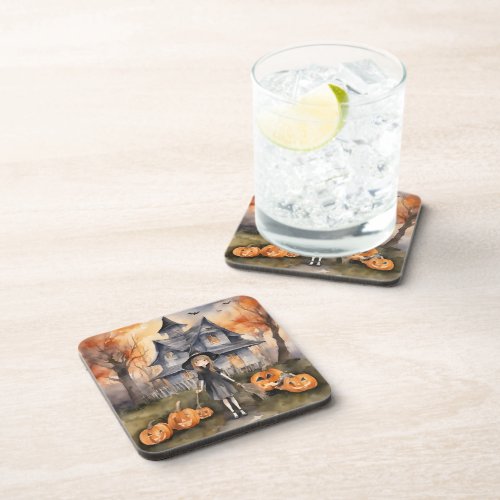 Welcome Witch AI Generated Party Invitation Beverage Coaster