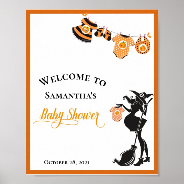 Welcome Witch  Halloween  Baby Shower Poster (Front)