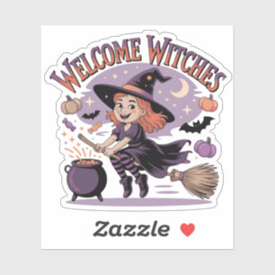 Welcome Witches - Cute Halloween Witch Sticker