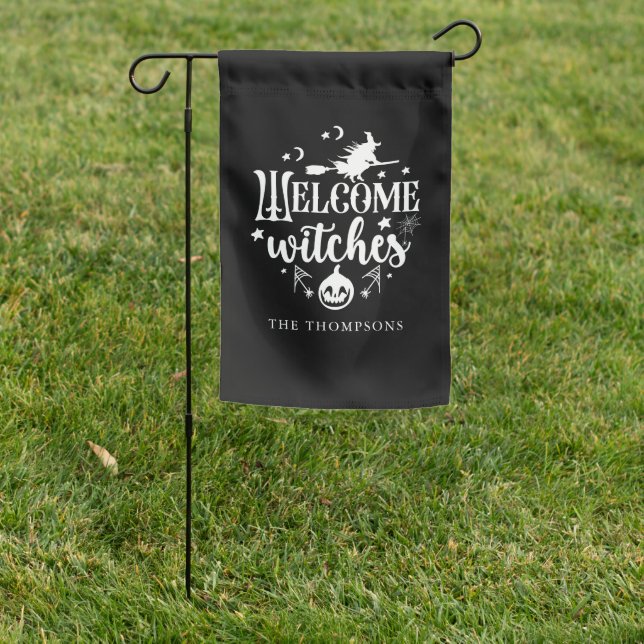 "Welcome Witches" Fun Halloween House Flag (In SItu)